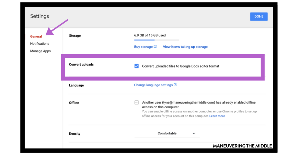 Google Drive & Google Classroom Tips - Maneuvering the Middle