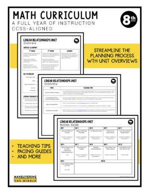8th Grade Math Curriculum - CCSS - Maneuvering the Middle