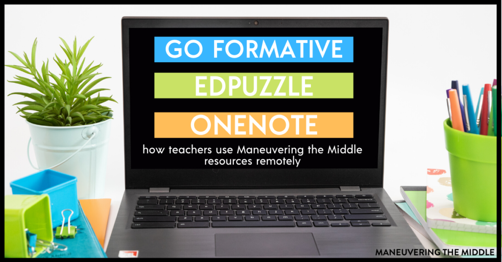 Find out how 3 Teachers Use Go Formative | EdPuzzle | One Note with distance learning and a flipped classroom. | maneuveringthemiddle.com