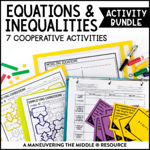 Equations and Inequalities Activity Bundle Algebra 1
