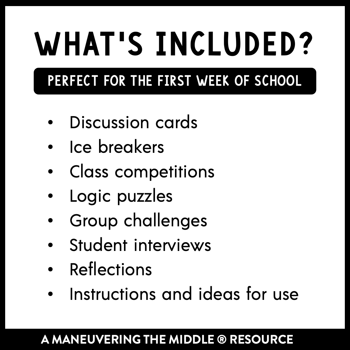 Back To School Activities For Middle School Maneuvering The Middle