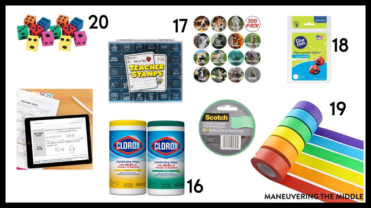 20 Must Have Math Teacher Supplies - Maneuvering the Middle