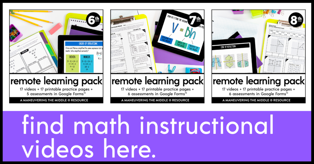 Free Remote Learning Math Lessons - Maneuvering the Middle