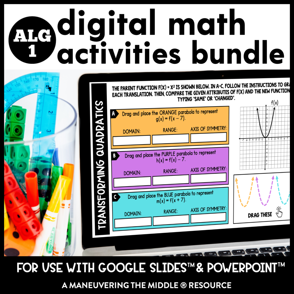 Algebra 1 Digital Activity Cover