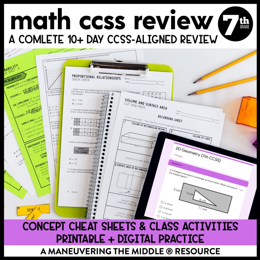 7th Grade Ccss Math Worksheets