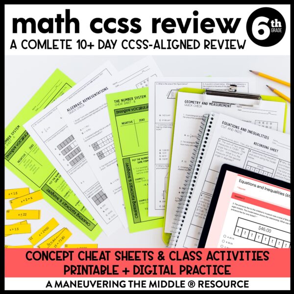 Ccss 6th Grade Math Worksheets