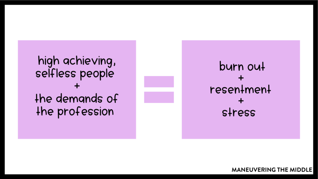 Not setting enough teacher boundaries can cause burn out down the road. But how do we decide our boundaries and how do we enforce them? | maneuveringthemiddle.com