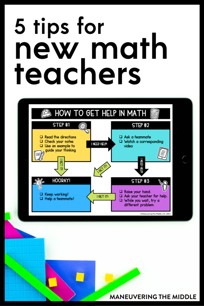 New math teachers start here! These 5 tips are what I wish I would have known before I started teaching math. | maneuveringthemiddle.com