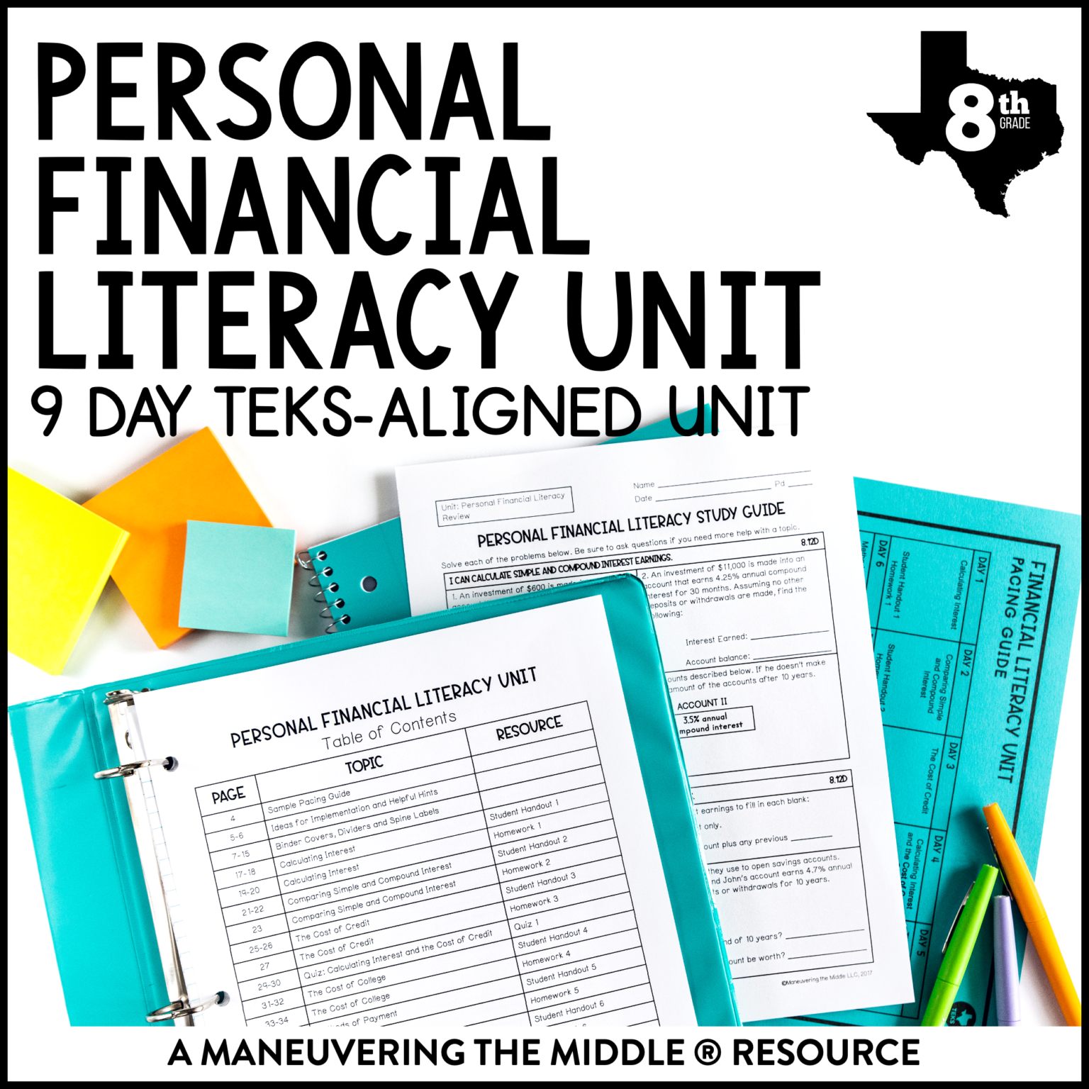 Personal Financial Literacy Unit 8th Grade Teks - Intro To Financial ...