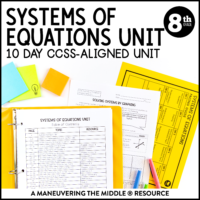 ccss 8th systems of equations unit