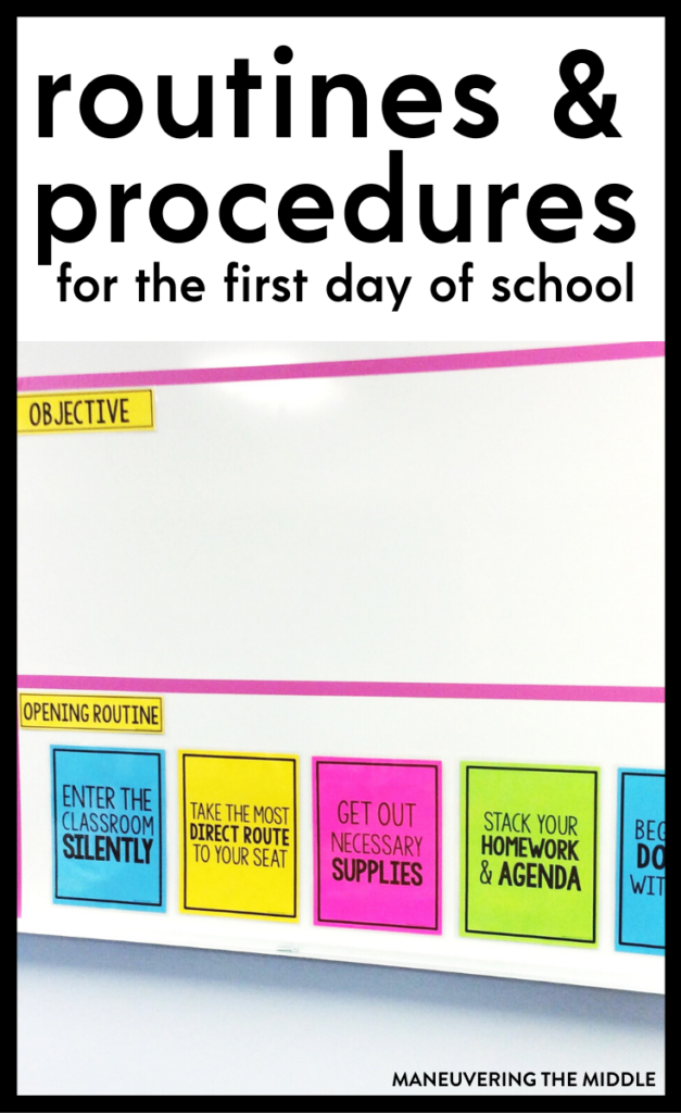 middle school classroom procedures