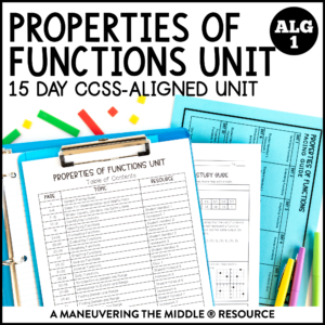 Properties of Functions Unit Algebra 1 CCSS
