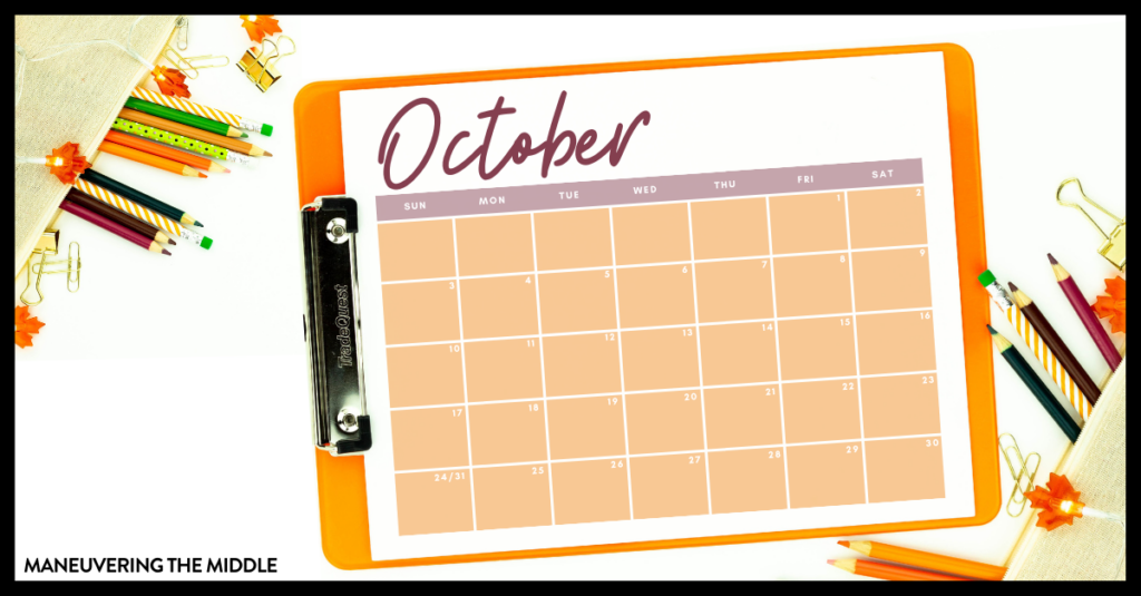 October can be one of the hardest teaching months of the year - 6 tips for Surviving the October Slump | maneuveringthemiddle.com