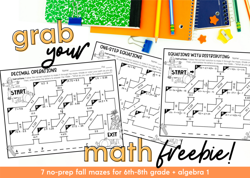 Turn Worksheets into Easy Math Activities - Maneuvering the Middle