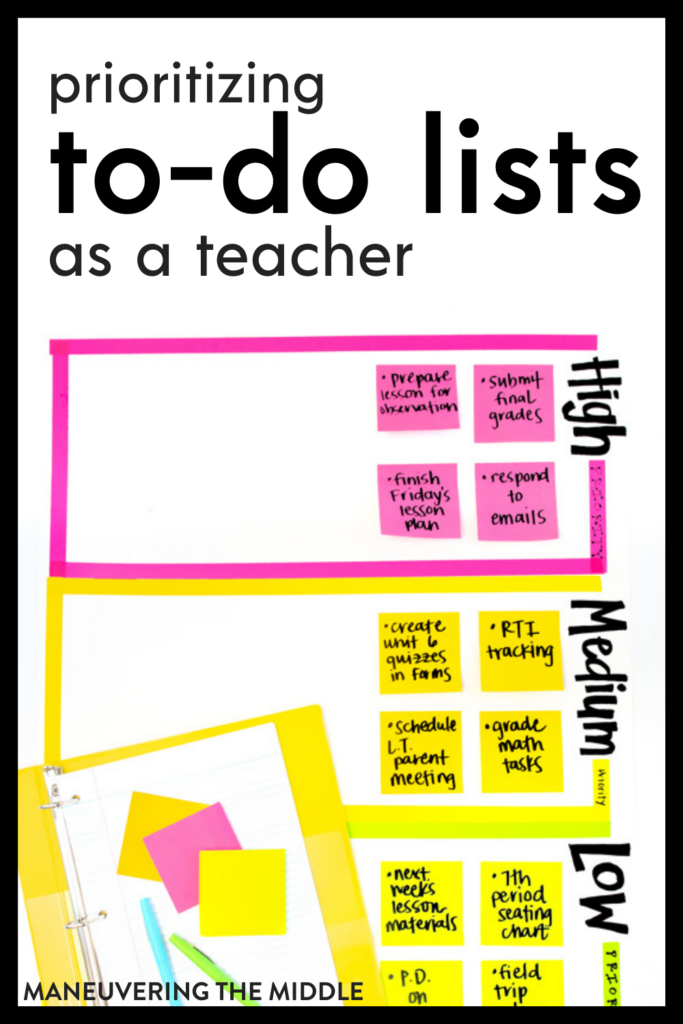 Prioritizing your never ending to do list as a teacher can be hard. Since everything feels important, it is hard to know what needs to get done first. Check out these tips on tackling your to do lists!