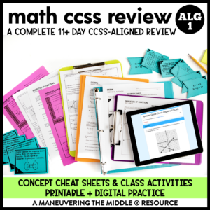 Algebra 1 Review and Test Prep CCSS