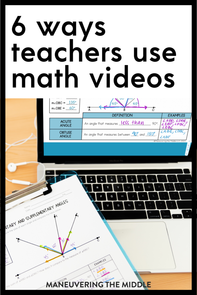 Math videos can help teachers and students. Here are 6 ideas on how you can use them to benefit your classroom. | maneuveringthemiddle.com