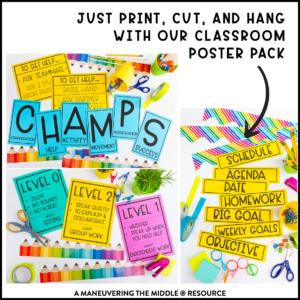 Printable Classroom Poster Pack for Middle School - Maneuvering