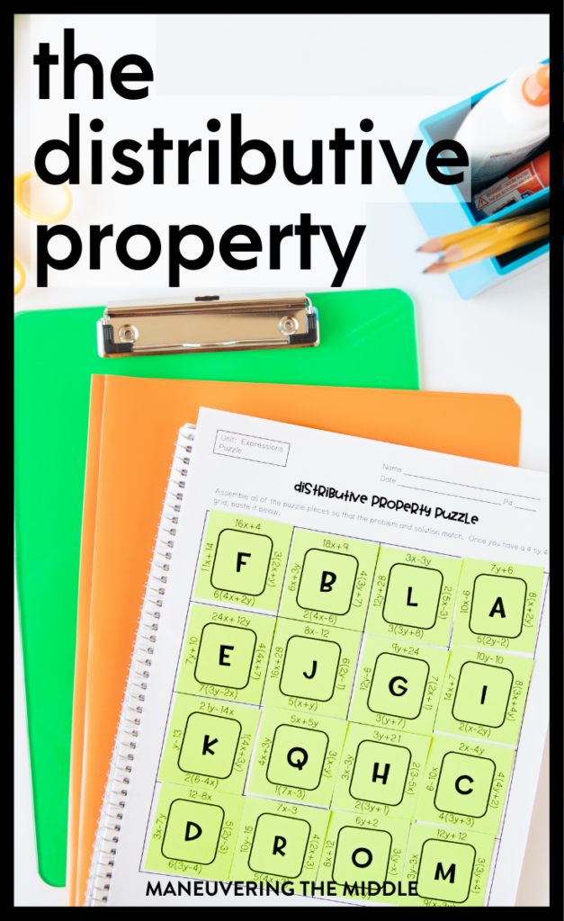 The distributive property is a great property for hands-on learning. Check out our tips on making the distributive property concrete. | maneuveringthemiddle.com
