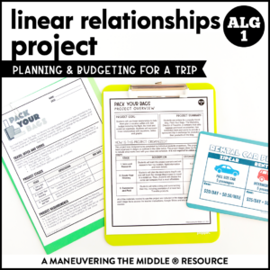Linear Relationships Algebra 1 Project