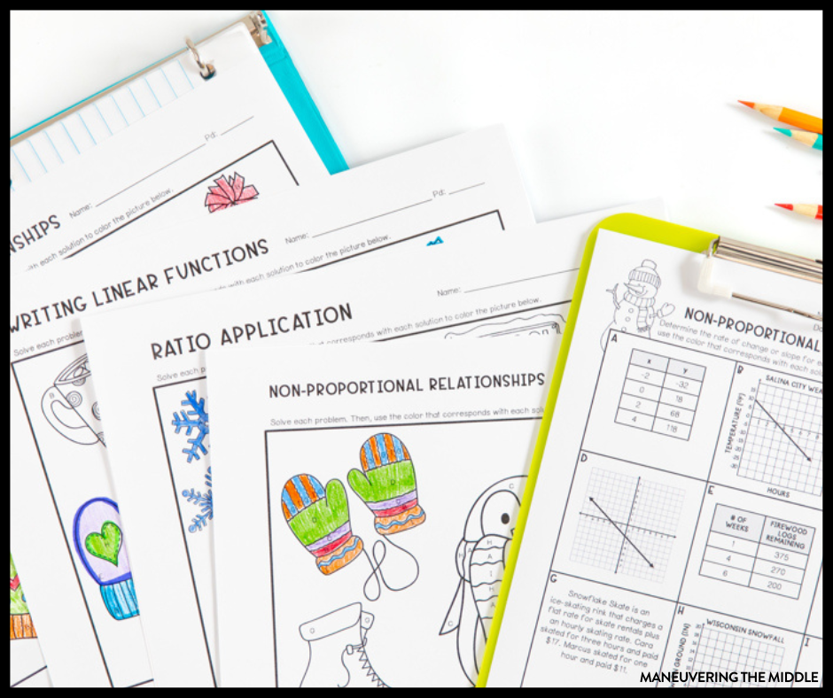 Turn Worksheets into Easy Math Activities - Maneuvering the Middle