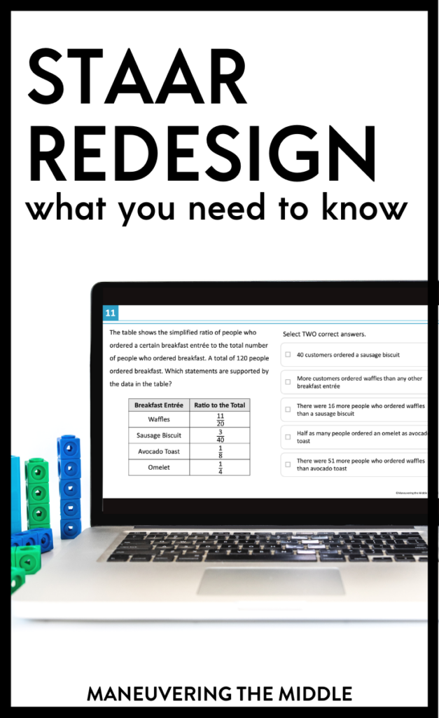 The TEA STAAR Redesign is coming Spring 2023! Check out what changes you and your students can expect to see on the Math STAAR and what MTM resources can help.| maneuveringthemiddle.com