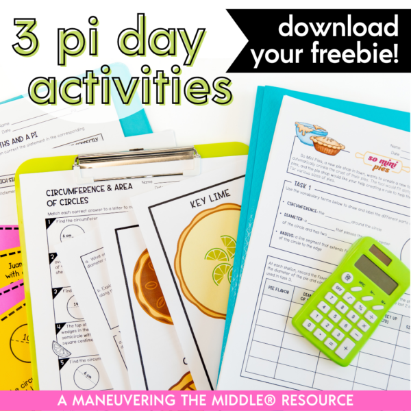 Pi Day Activities Maneuvering the Middle