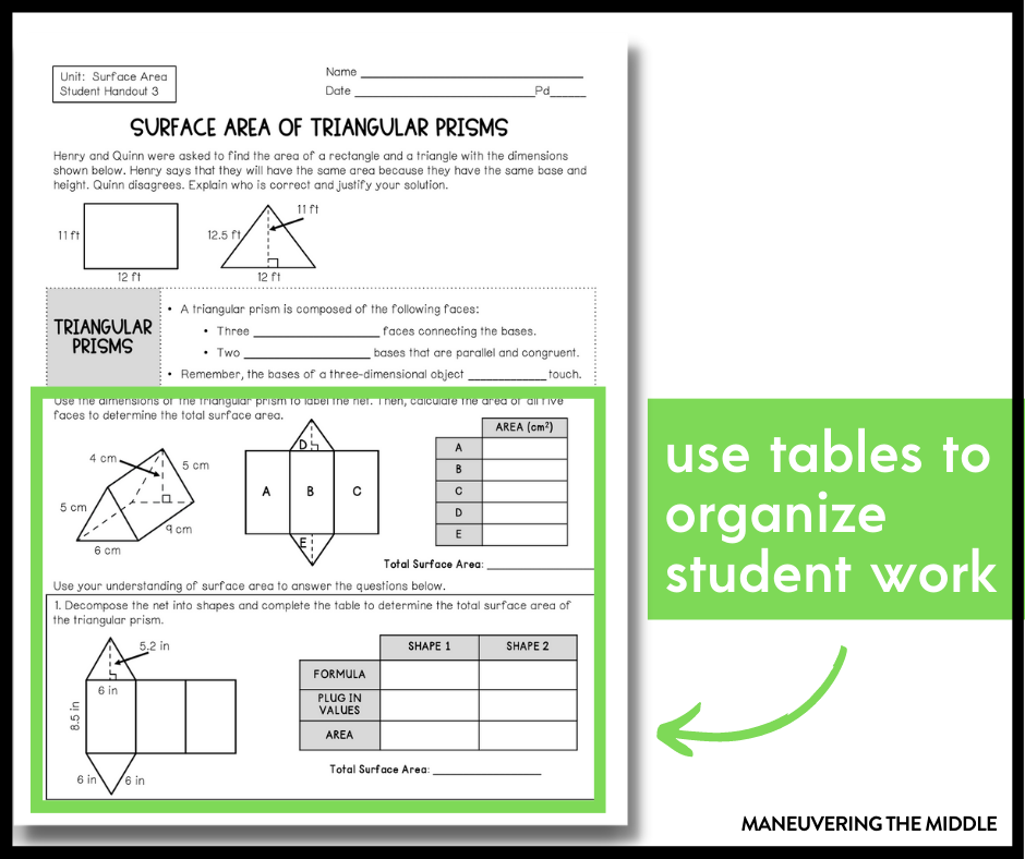 surface area of a triangular prism formula for kids