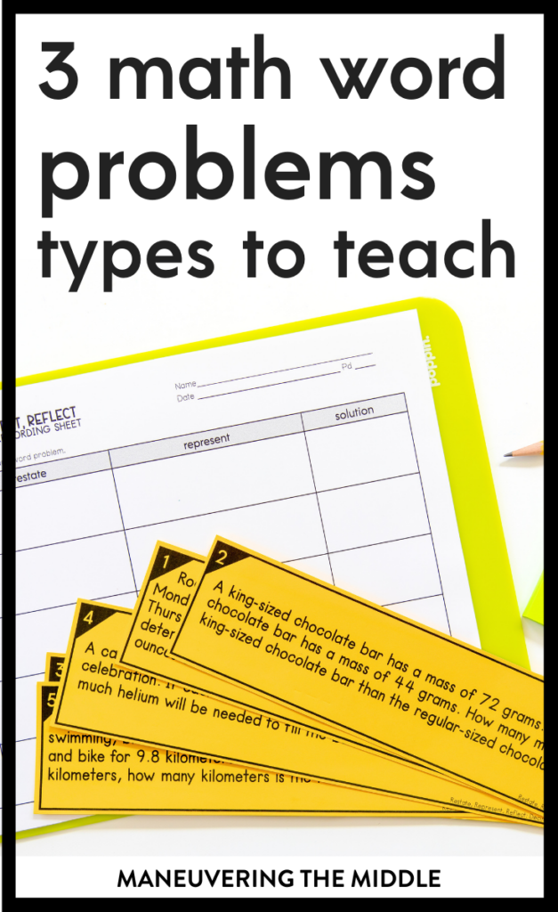 3 Types of Word Problems to Teach - Maneuvering the Middle