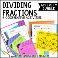 Dividing Fractions Activity Bundle 5th grade